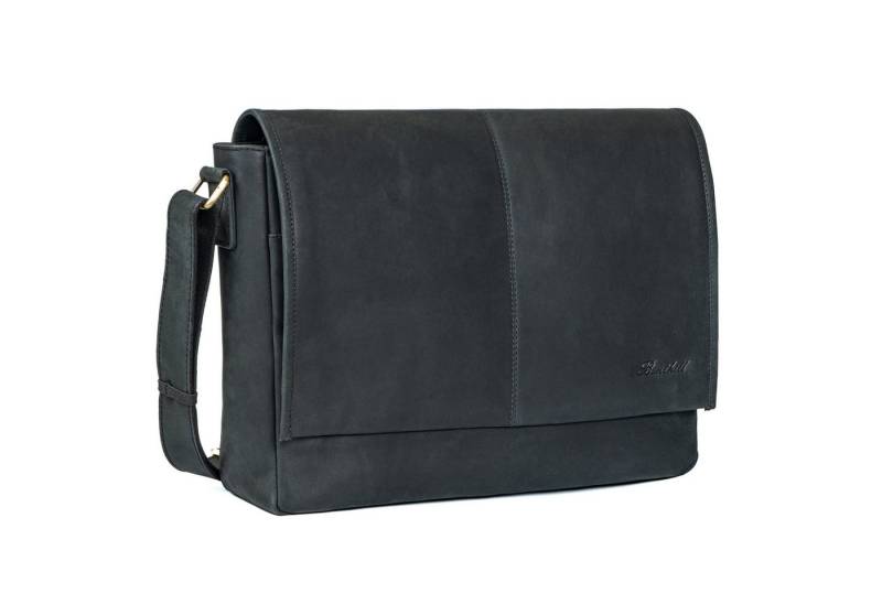 Benthill Messenger Bag Herren Umhängetasche Echt Leder Messenger Laptop Schultertasche Damen, Reißverschlussfach von Benthill