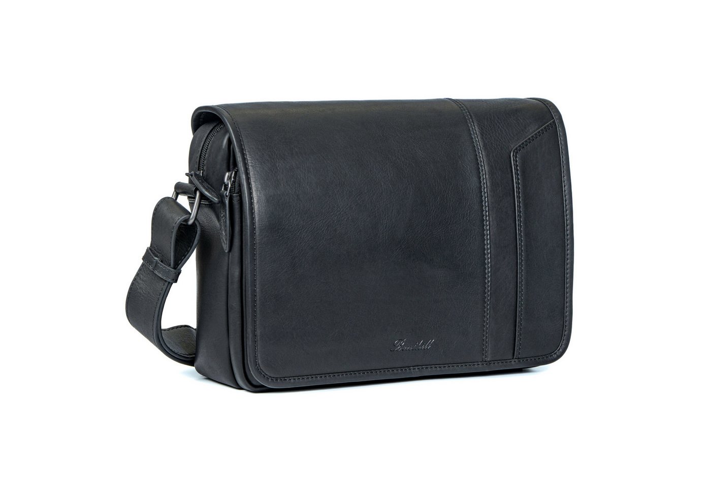 Benthill Messenger Bag Herren Umhängetasche Echt Leder Messenger Laptop Schultertasche Damen, Reißverschlussfach von Benthill