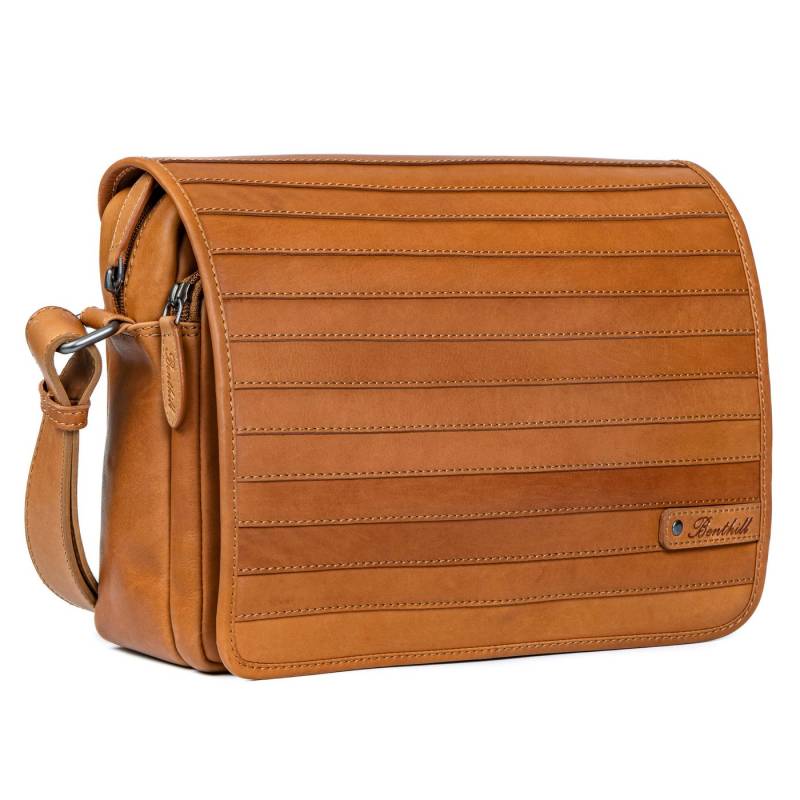 Benthill Messenger Bag Herren Umhängetasche Echt Leder Messenger Vintage Schultertasche, Reißverschlussfach von Benthill