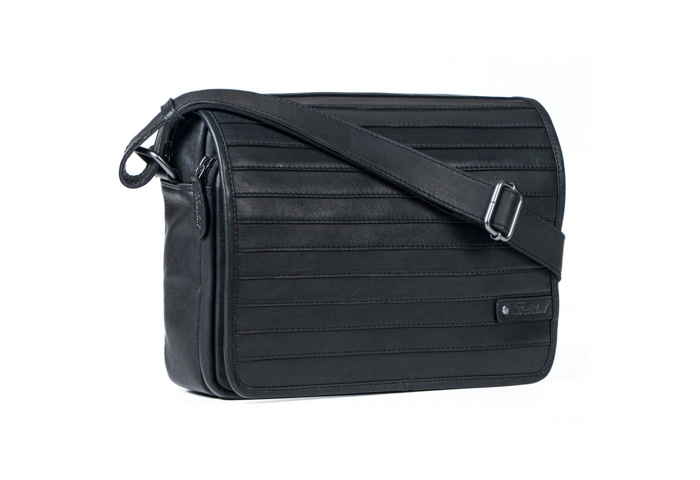 Benthill Messenger Bag Herren Umhängetasche Echt Leder Messenger Vintage Schultertasche, Reißverschlussfach von Benthill