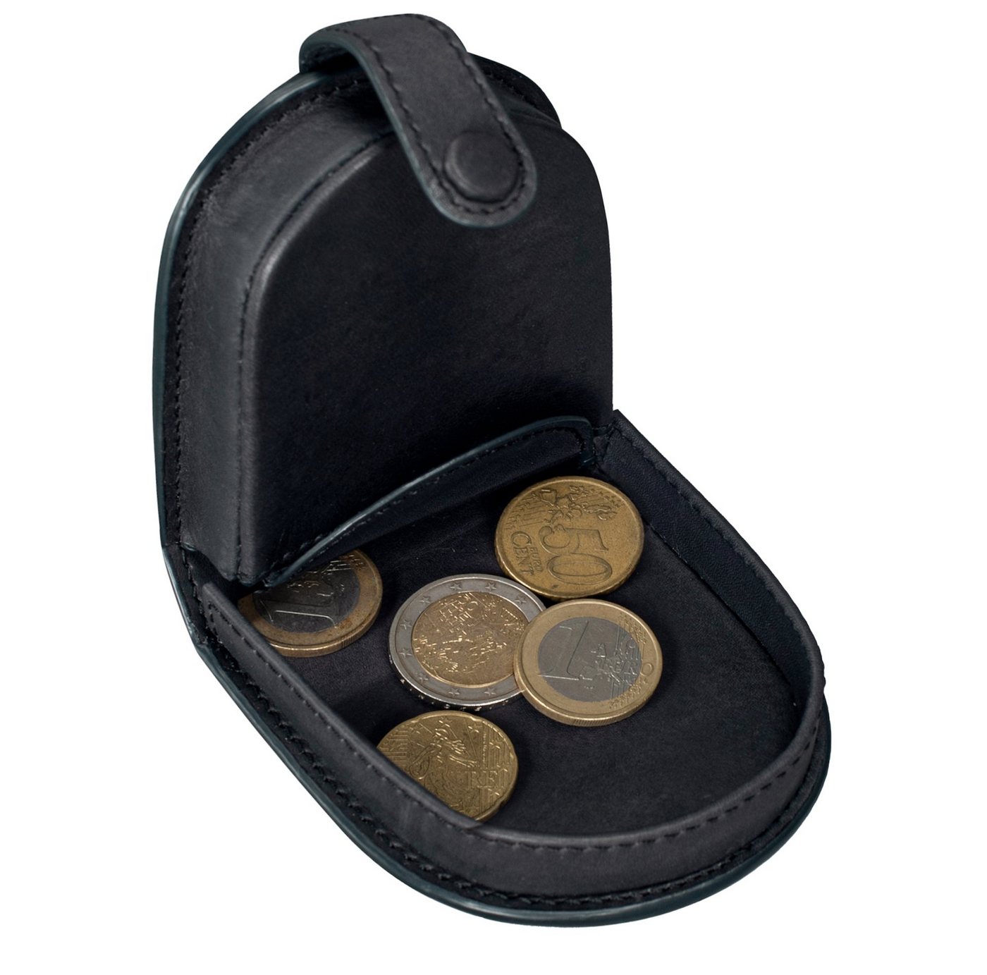 Benthill Mini Geldbörse Echt Leder Münzbörse mit Kleingeldschütte Kleingeldbörse für Münzen, Münzfach von Benthill