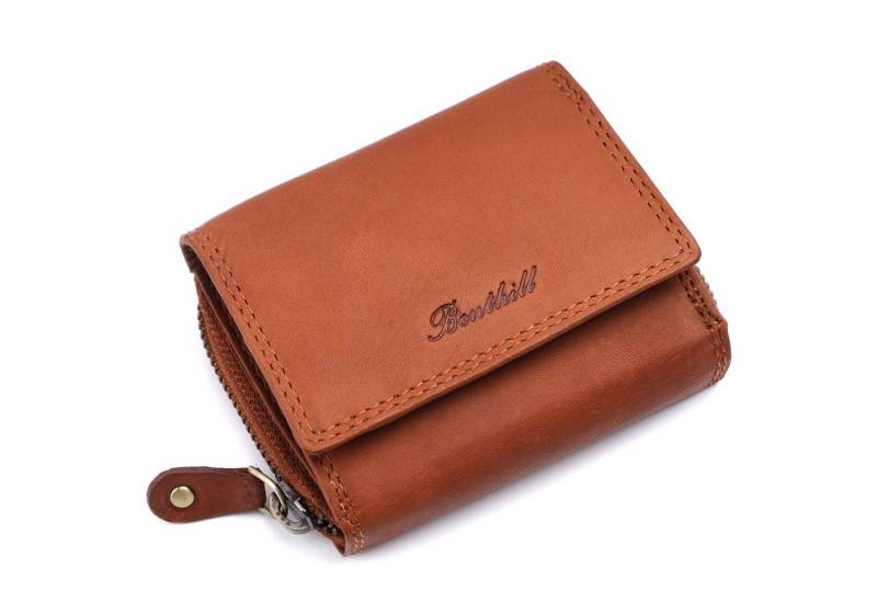 Benthill Mini Geldbörse Kleine Geldbörse Minibörse Echt Leder Mini Portemonnaie RFID Schutz, RFID-Schutz Kartenfächer Münzfach Reißverschlussfach von Benthill