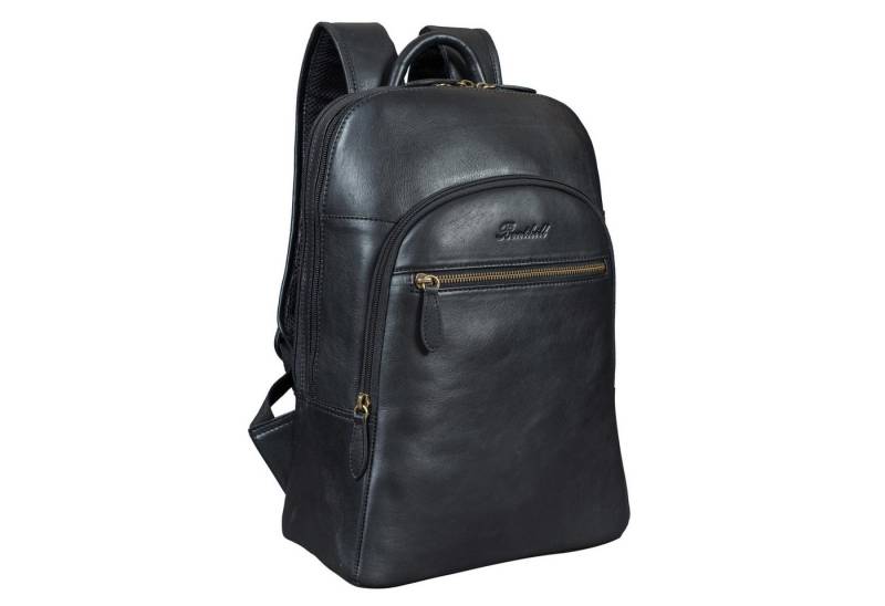 Benthill Rucksack Echt Leder Rucksack Damen Herren Backpack Schultertasche, Reißverschlussfach von Benthill