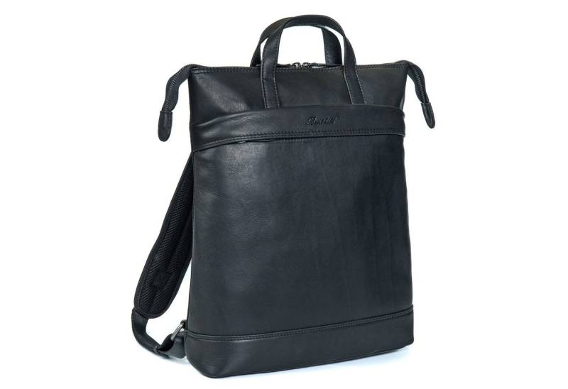 Benthill Rucksack Echt Leder Rucksack Damen Herren Backpack Schultertasche Lederrucksack, Reißverschlussfach von Benthill