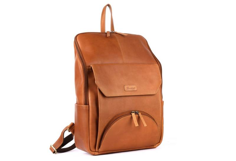 Benthill Rucksack Rucksack Echt Leder Damen Herren Lederrucksack Daypack Backpack, Reißverschlussfach von Benthill