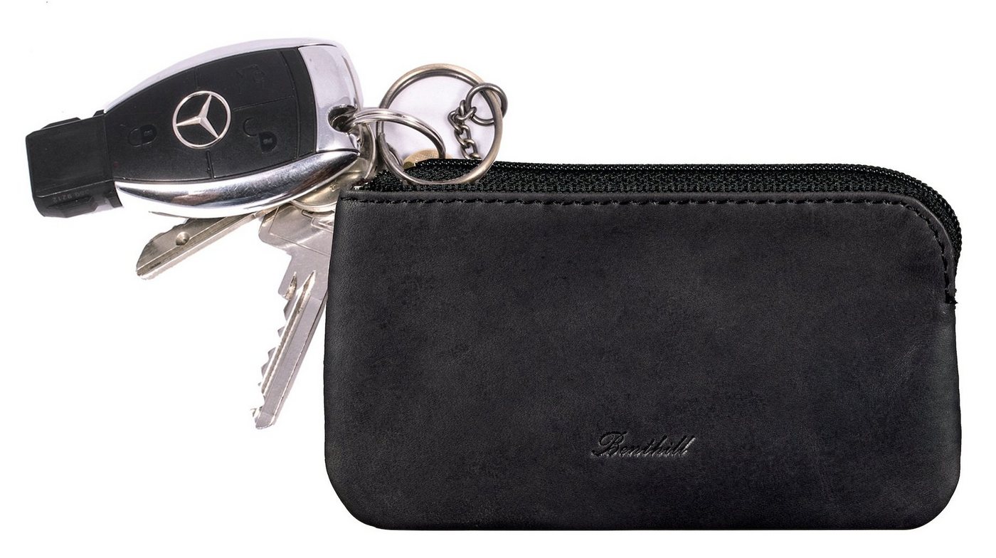 Benthill Schlüsseltasche Echt-Leder Klassisches Schlüsseletui Damen & Herren Münzbörse, Münzfach Reißverschlussfach von Benthill