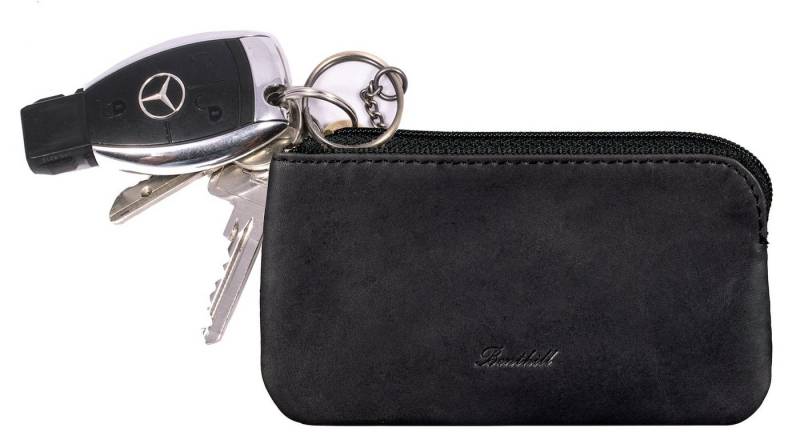 Benthill Schlüsseltasche Echt-Leder Klassisches Schlüsseletui Damen & Herren Münzbörse, Münzfach Reißverschlussfach von Benthill