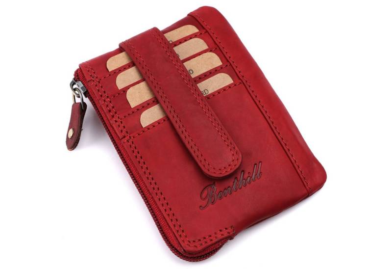 Benthill Schlüsseltasche Mini Geldbörse Kleines Portemonnaie Herren Damen Schlüsseletui, RFID-Schutz Kartenfächer Münzfach Reißverschlussfach von Benthill