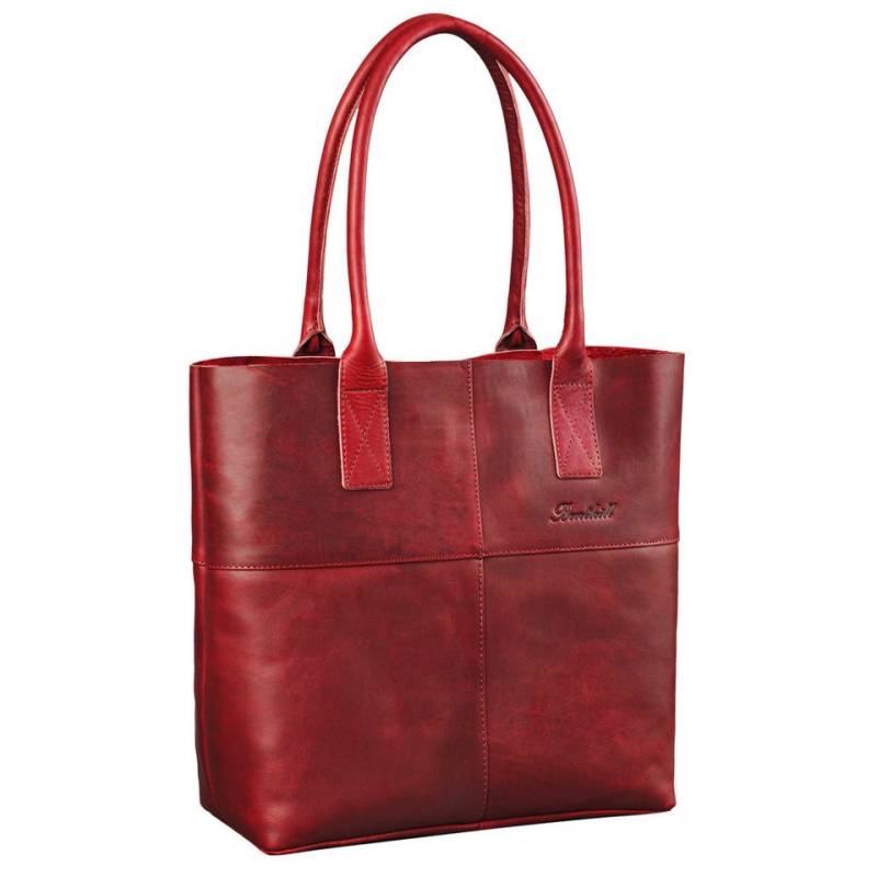 Benthill Shopper Damen Echt Leder Schultertasche Vintage Handtasche Hochwertiger Beutel, Reißverschlussfach von Benthill