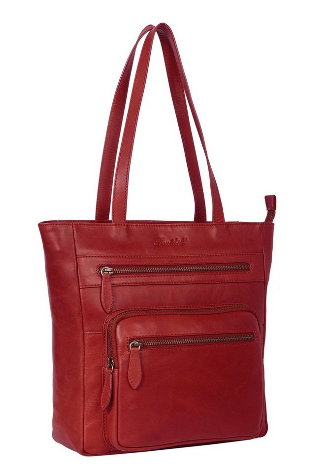 Benthill Shopper Damen Echt Leder Handtasche Tasche Schultertasche Vintage Umhängetasch, Reißverschlussfach von Benthill