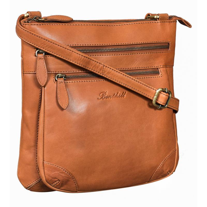 Benthill Umhängetasche Damen Echt Leder Handtasche Schultertasche Ledertasche Umhängetasche, Schultergurt / Umhängegurt Reißverschlussfach von Benthill