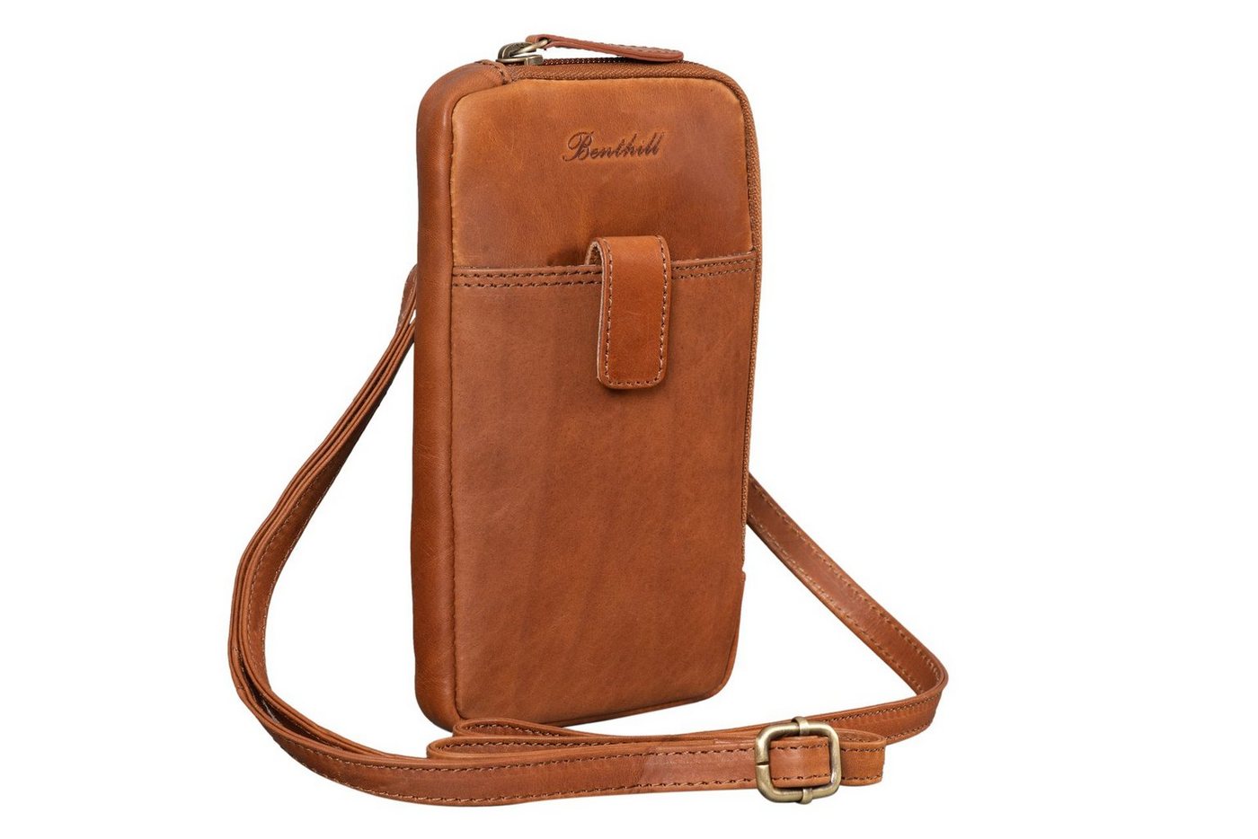 Benthill Umhängetasche Damen Echt Leder Umhängetasche Tasche Wandertasche Kleine Handytasche, Schultergurt / Umhängegurt Reißverschlussfach von Benthill