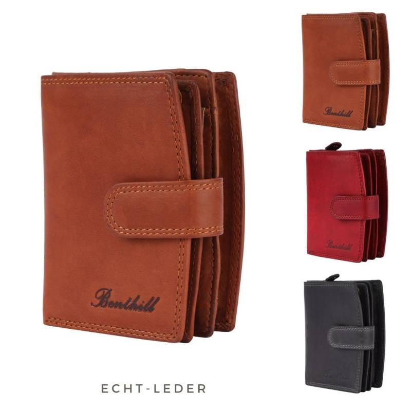 Damen Geldbörse Echt Leder - Geldbeutel Mit Rfid Schutz Vintage Frauen Portemonnaie Viele Kartenfächer Inkl. Geschenkbox von BenthillLederShop