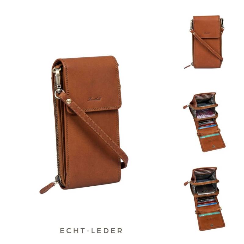 Damen Handy Umhängetasche Leder - Rfid Portemonnaie Aus Echtem Rindsleder Frauen Vintage Geldbörse von BenthillLederShop