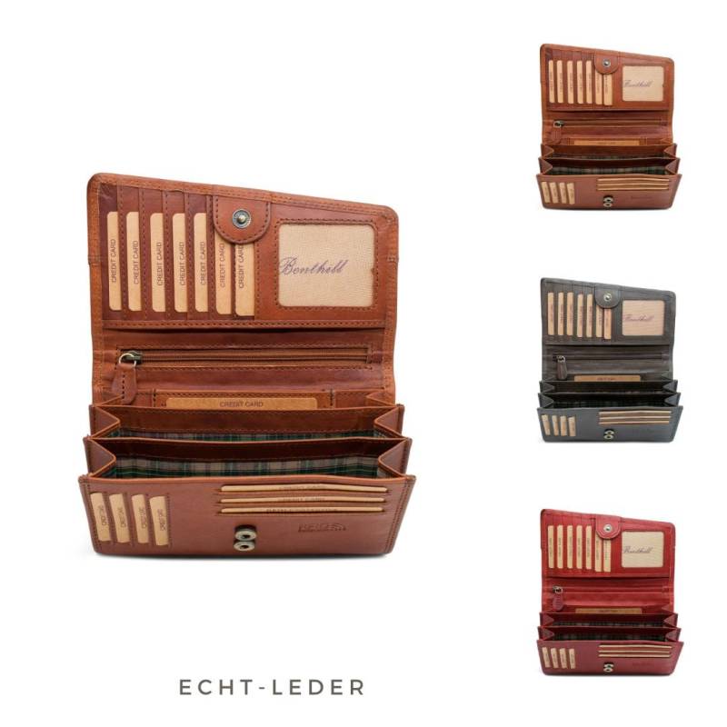 Geldbörse Damen Groß Echt Leder - Rfid Portemonnaie Gross Aus Echtem Rindsleder Xxl Geldbeutel Mit Vielen Kartenfächer von BenthillLederShop
