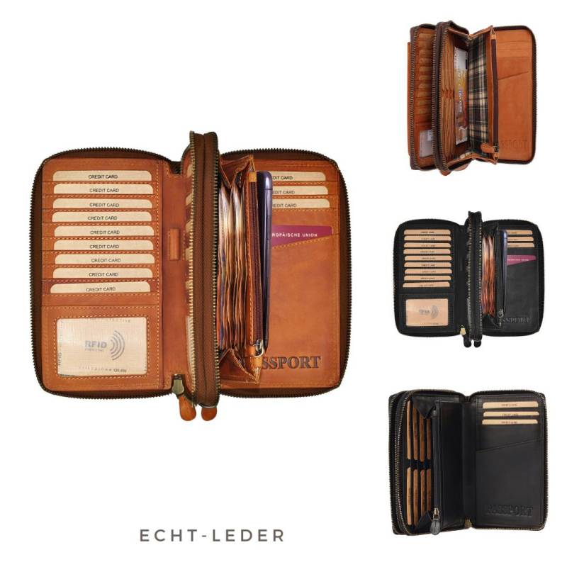 Geldbörse Xxl Echt Leder Rfid Großes Portemonnaie Mit Handyfach Reisebrieftasche von BenthillLederShop