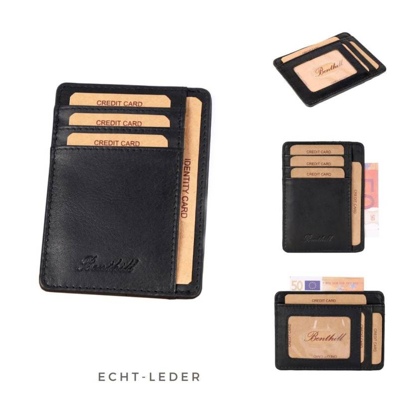 Kartenetui Aus Echt Leder | Mini Geldbörse Für Damen & Herren Rfid Schutz - Kleines Portemonnaie von BenthillLederShop