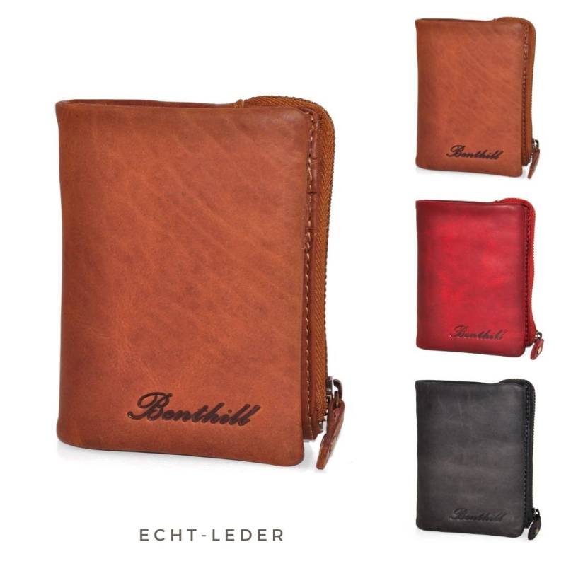 Kleine Geldbörse Echt Leder - Damen Geldbeutel Mit Rfid Schutz 6 Kartenfächer Slim-Wallet Inkl. Geschenkbox von BenthillLederShop