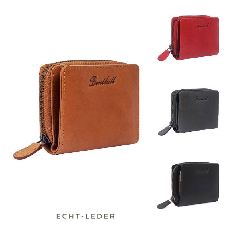 Kleine Geldbörse Echt Leder - Damen & Herrren Geldbeutel Mit Rfid Schutz 7 Kartenfächer Slim-Wallet Inkl. Geschenkbox von BenthillLederShop