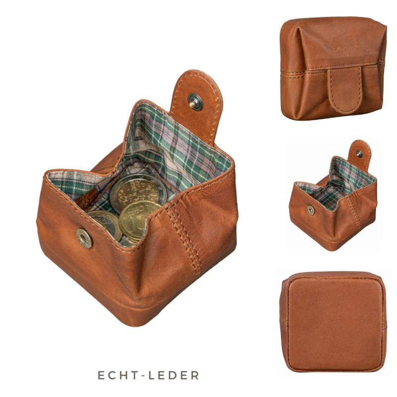 Münzbörse - Minigeldbörse Mit Kleingeldschütte Wiener Schachtel Aus Echtem Leder Slim Wallet Schlanke Minibörse Münzen von BenthillLederShop