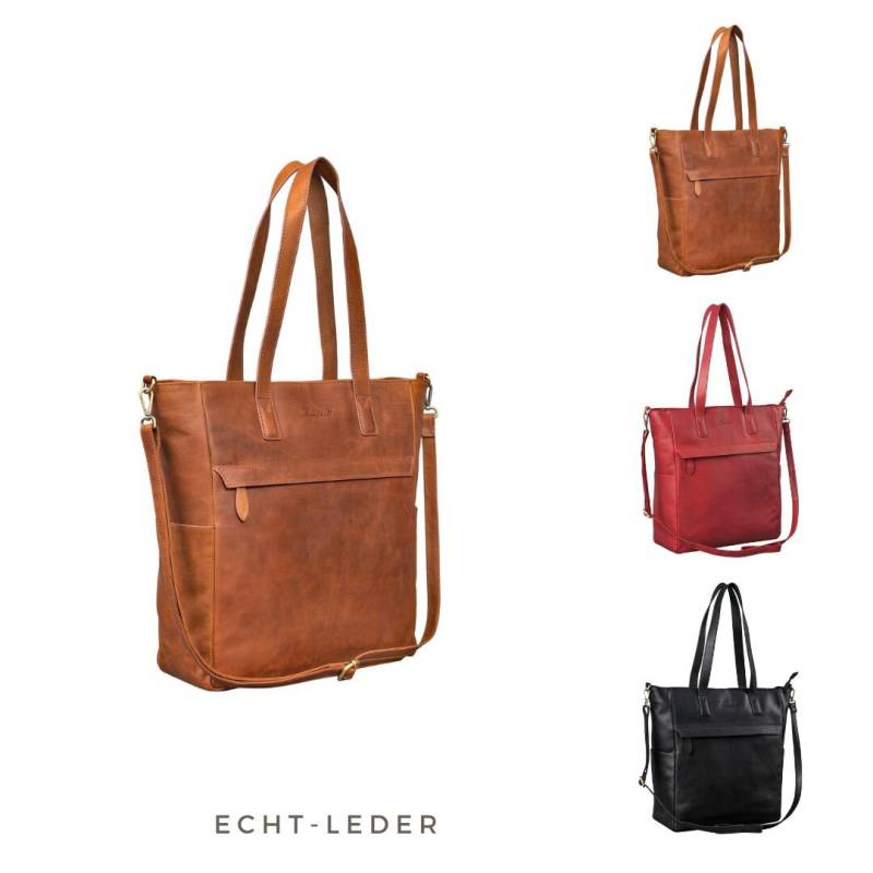 Shopper Damen Leder Groß - Ledertasche Mit Reißverschluss Umhängetasche Aus Echtleder Handtasche Vintage von BenthillLederShop
