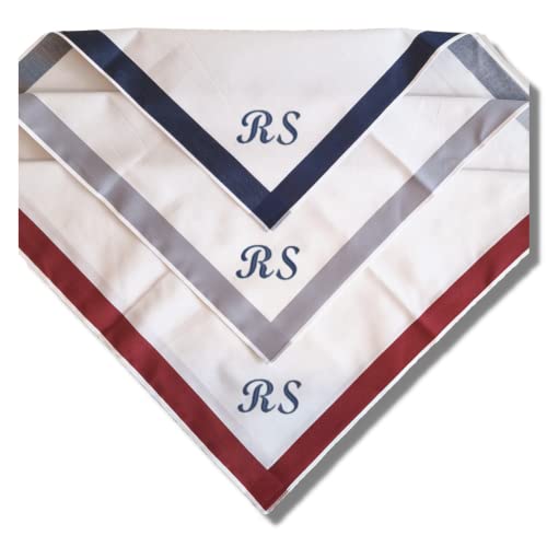 Bentini Herren Taschentücher | Gr. 41 x 41 cm | Geschenkset | Bestickt mit Initialen | Personalisiert | Weiß mit farbiger Bordüre | 3 Stück in Geschenkbox Bentini Herren Taschentücher | Gr. 41 x 41 cm | Geschenkset | Bestickt mit Initialen | Personalisiert | Weiß mit farbiger Bordüre | 3 Stück in Geschenkbox von Bentini