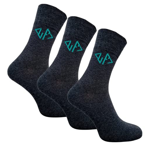 Bentini Herrensocken | Gr. 39 46 | Personalisierte Herren Socken mit Monogramm | Weicher Bund | Geschenkidee | 3 Paar (43-46,anthrazit) von Bentini