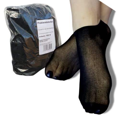 Bentini Probiersocken | Probierstrümpfe | Verschiedene Großpackungen mit 144-1000 Stück | 20 den/ 22 dtex | schwarz (500 Stück) von Bentini