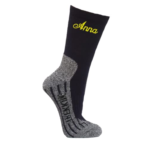 Bentini Sportsocken | Herren & Damen | Gr. 35-50 | Personalisiert mit Namen bestickt | Wandersocken | Trekking Socken | Geschenkidee (39-42, marine) von Bentini