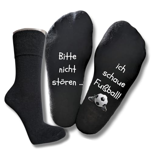 Bentini Spruchsocken Bitte nicht stören! | von Gr.: 35-49 | Damen & Herren | Fußball Spruch auf Fußunterseite | Geschenkidee (as3, numeric, numeric_35, numeric_38, regular, regular, schwarz) von Bentini