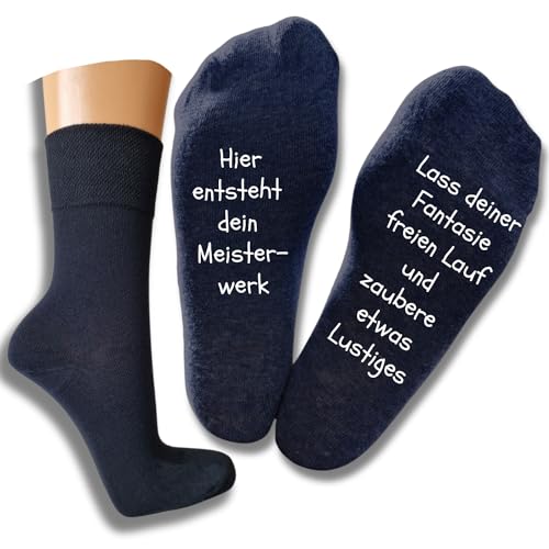 Bentini Spruchsocken | Damen & Herren | Indivduelle Sprüche | Personalisierbare Spruch Socken | Lustige Geschenkidee | Lustige Socken (Gr. 43-46, marine) von Bentini