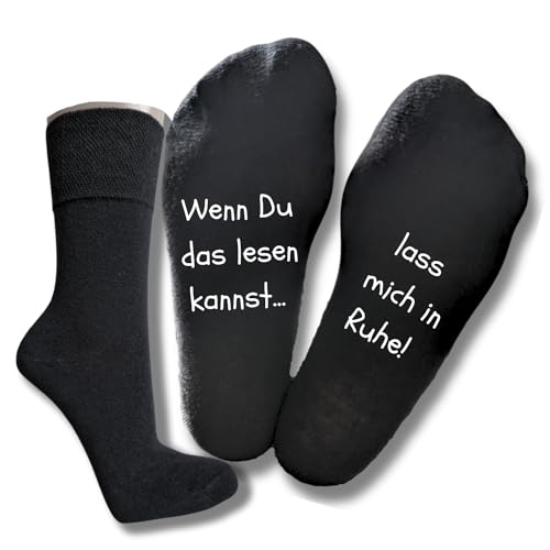 Bentini Spruchsocken | Damen & Herren | Lustige Spruch Socken | Spruch auf Fußsohle | Wenn du das lesen kannst ... | Geschenkidee | Individuell | schwarz 47-50 von Bentini