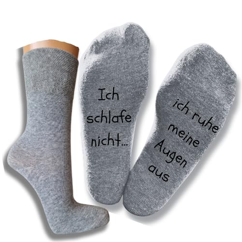 Bentini Spruchsocken | Witzige Socken | von Gr.: 35-49 | Spruch Socken | Damen & Herren | Ich schlafe nicht... (as3, numeric, numeric_35, numeric_38, regular, regular, grau mel.) von Bentini
