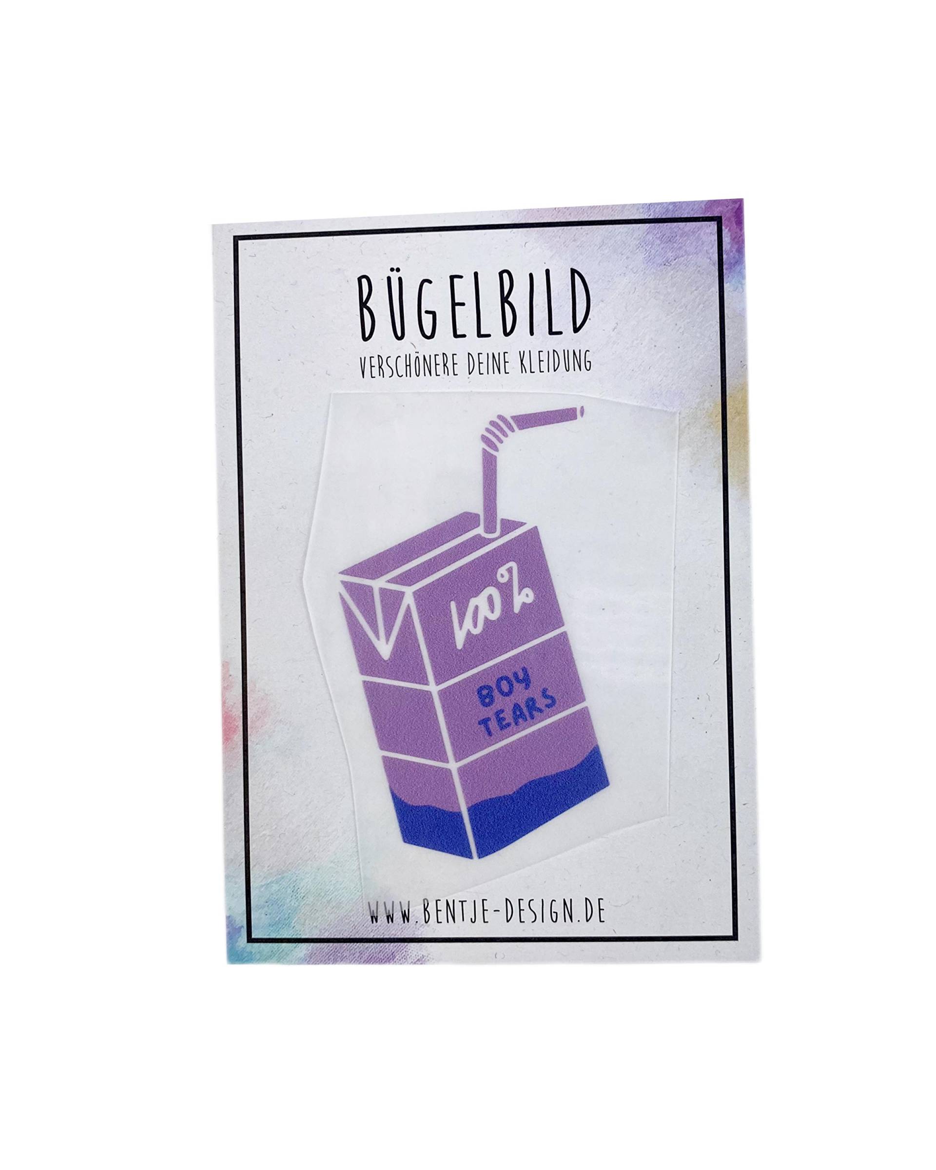 Bügelbild, Boytears , Trinkpäckchen, Feminismus, Statement, Diy, Aufbügler von BentjeDesign