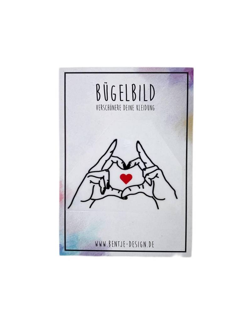 Bügelbilder, Love, Hände Herz, Diy, Aufbügler von BentjeDesign