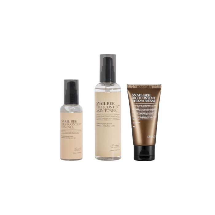 Benton - Snail Bee High Content Essence - 100ml (1ea) + Skin Toner - 150ml (1ea) + Steam Cream - 50g (1ea) Set von Benton