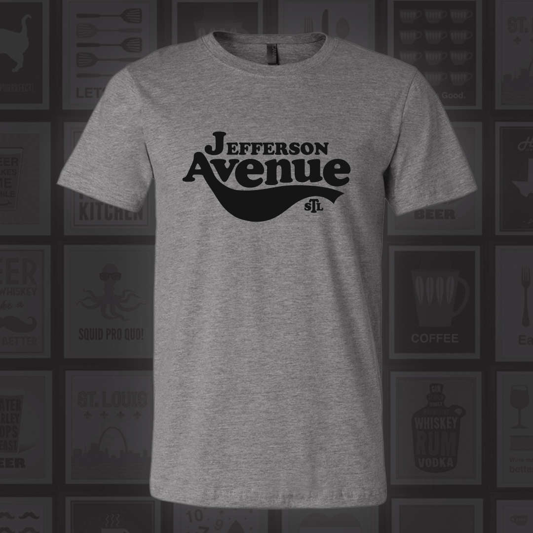 Jefferson Ave T-Shirt - Stl City Shirt Von Benton Park Prints, Avenue, St. Louis, Saint St Louis von BentonParkPrints