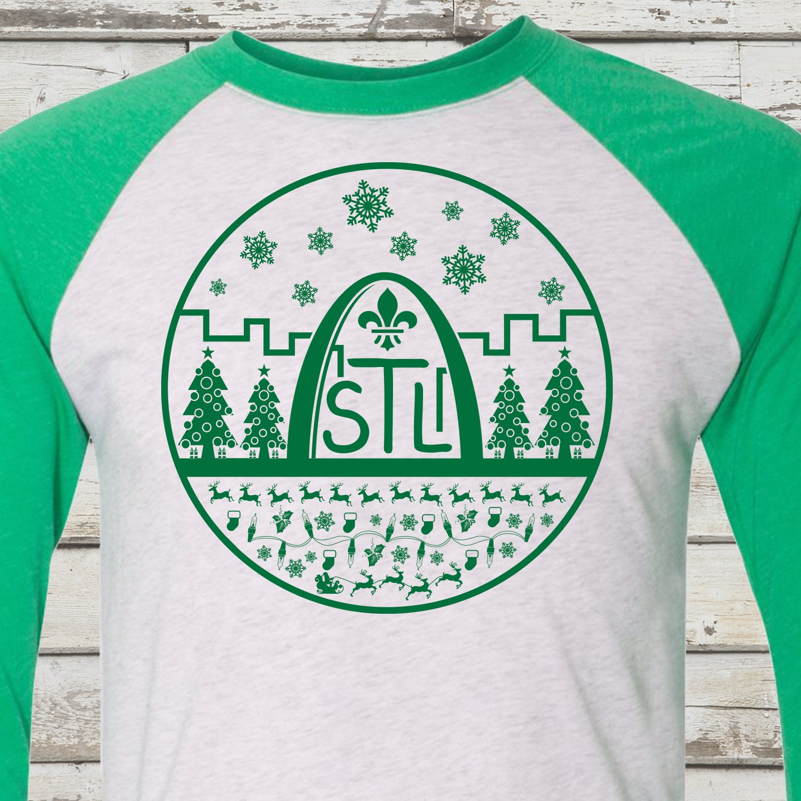 St. Louis Weihnachten Baseball T-Shirt - Stl City Shirt, St Louis, Saint von BentonParkPrints