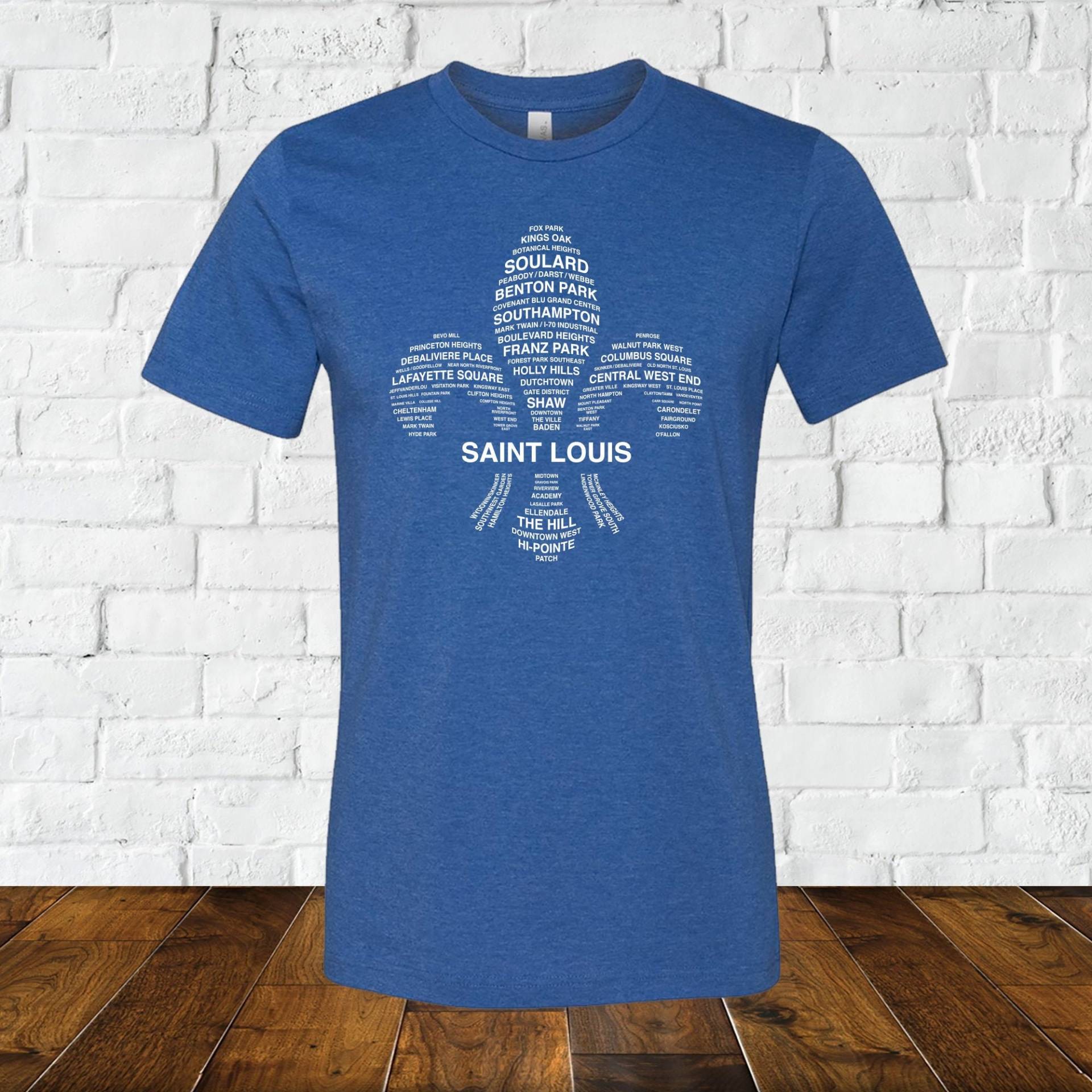 Stl Kiez T-Shirt, St Louis Weiches Saint Louis, Fleur De Lis von BentonParkPrints