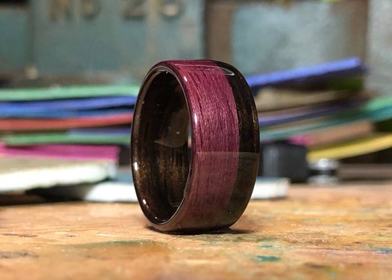 Lila Herz Mit Ebenholz Inlay + | Innen Liner von BentreeDesignCo