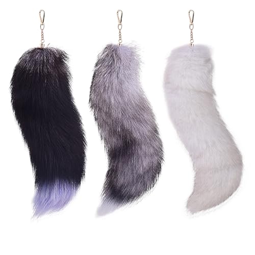 Fox Tail 16 Inch Therian Tail Fuchsschwanz Furry Tail Therian Black Fuchs Schwanz Fox (1) von Benyong