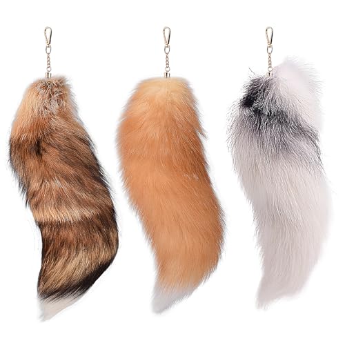 Fox Tail 16 Inch Therian Tail Fuchsschwanz Furry Tail Therian Black Fuchs Schwanz Fox (10) von Benyong