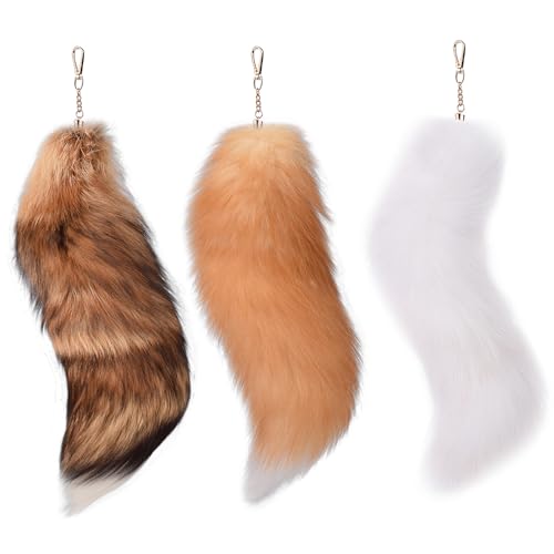 Fox Tail 16 Inch Therian Tail Fuchsschwanz Furry Tail Therian Black Fuchs Schwanz Fox (12) von Benyong