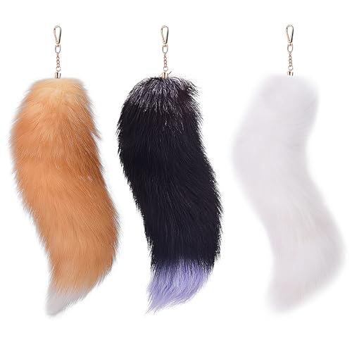 Fox Tail 16 Inch Therian Tail Fuchsschwanz Furry Tail Therian Black Fuchs Schwanz Fox (13) von Benyong