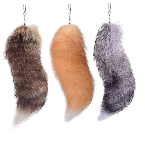 Fox Tail 16 Inch Therian Tail Fuchsschwanz Furry Tail Therian Black Fuchs Schwanz Fox (14) von Benyong
