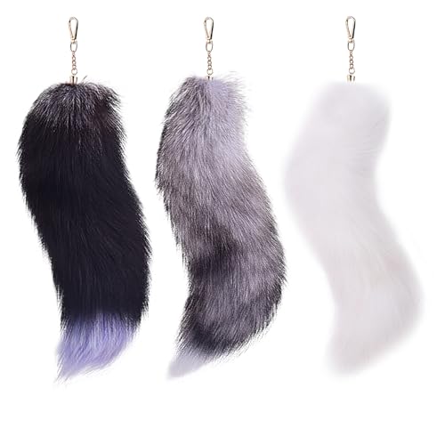 Fox Tail 16 Inch Therian Tail Fuchsschwanz Furry Tail Therian Black Fuchs Schwanz Fox (4) von Benyong