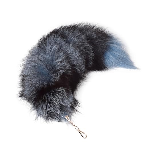 Fox Tail 16 Inch Therian Tail Fuchsschwanz Furry Tail Therian Black Fuchs Schwanz Fox (7) von Benyong