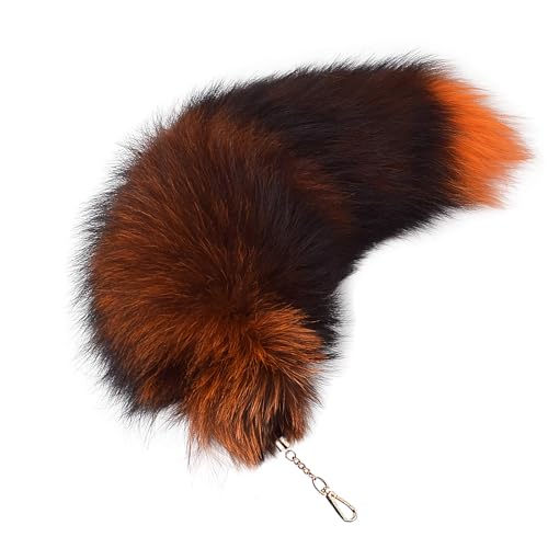 Fox Tail 16 Inch Therian Tail Fuchsschwanz Furry Tail Therian Black Fuchs Schwanz Fox (8) von Benyong