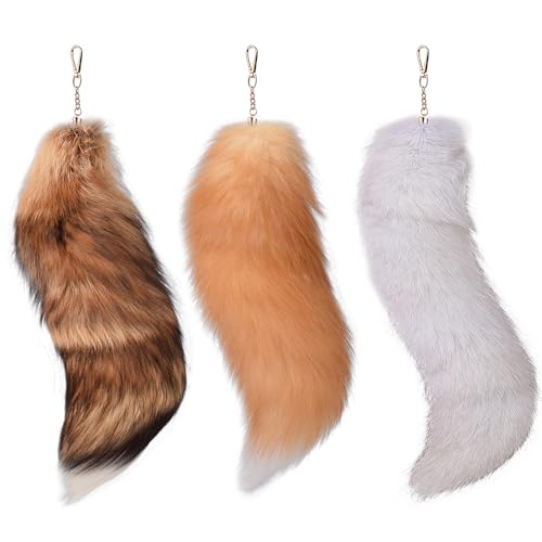Fox Tail 16 Inch Therian Tail Fuchsschwanz Furry Tail Therian Black Fuchs Schwanz Fox (8) von Benyong