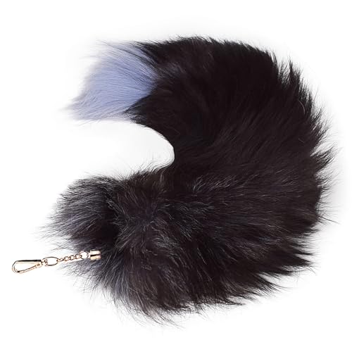 Fox Tail 16 Inch Therian Tail Fuchsschwanz Furry Tail Therian Black Fuchs Schwanz Fox (9) von Benyong
